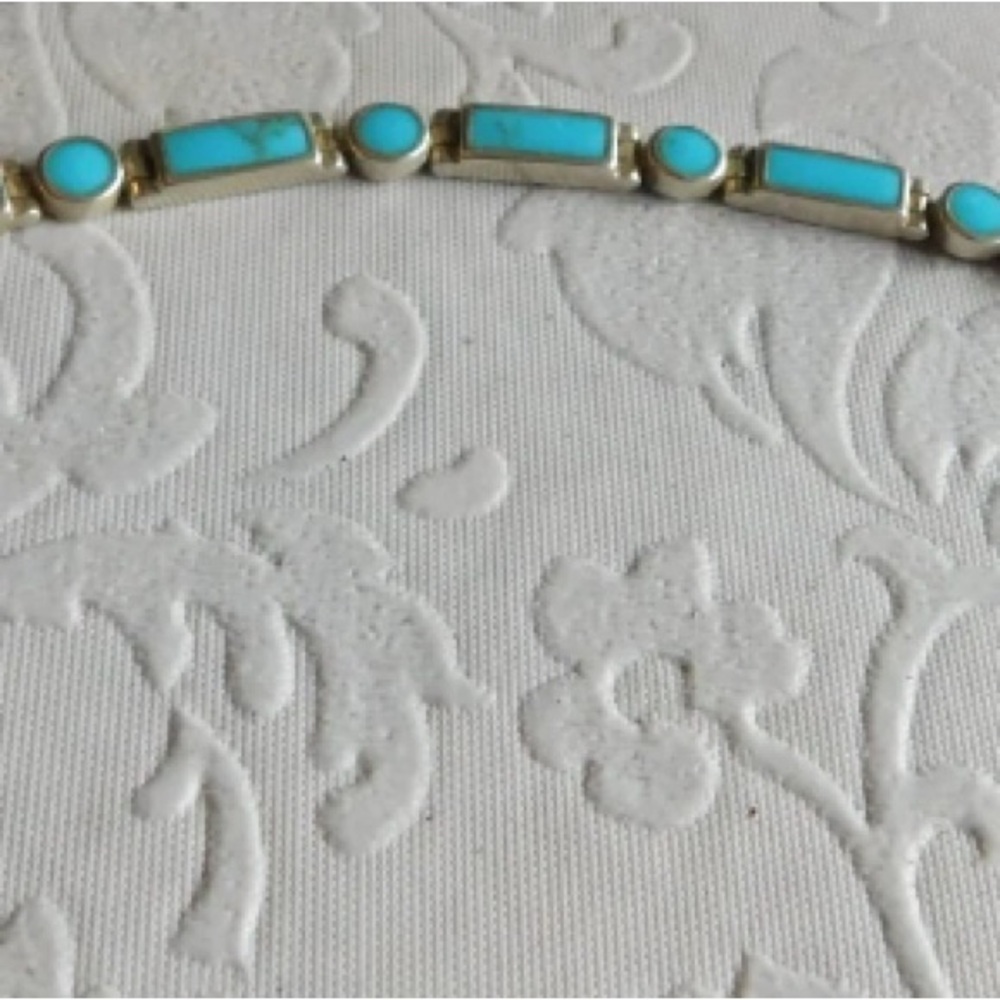Vintage Sterling Turquoise Bracelet 10.49 grams